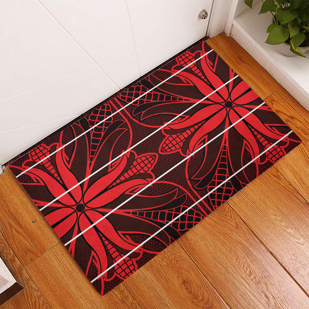 Scarlet Red Khotso Mojalefa Poone Rubber Doormat Basotho Khotso Blanket Inspired