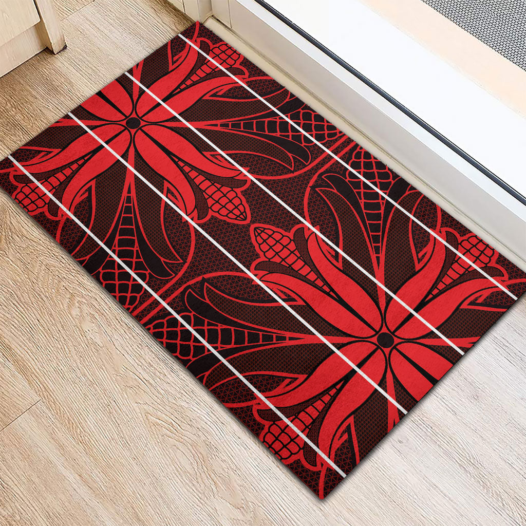 Scarlet Red Khotso Mojalefa Poone Rubber Doormat Basotho Khotso Blanket Inspired