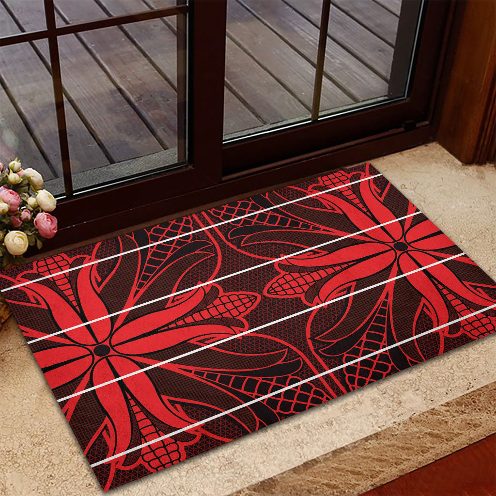 Scarlet Red Khotso Mojalefa Poone Rubber Doormat Basotho Khotso Blanket Inspired