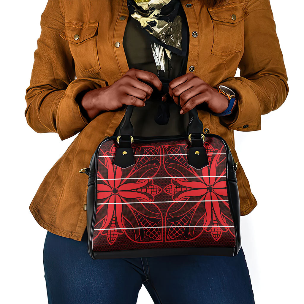 Scarlet Red Khotso Mojalefa Poone Shoulder Handbag Basotho Khotso Blanket Inspired