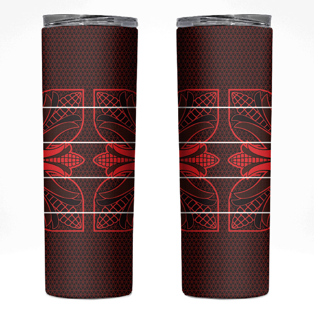 Scarlet Red Khotso Mojalefa Poone Skinny Tumbler Basotho Khotso Blanket Inspired