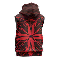 Scarlet Red Khotso Mojalefa Poone Sleeveless Hoodie Basotho Khotso Blanket Inspired