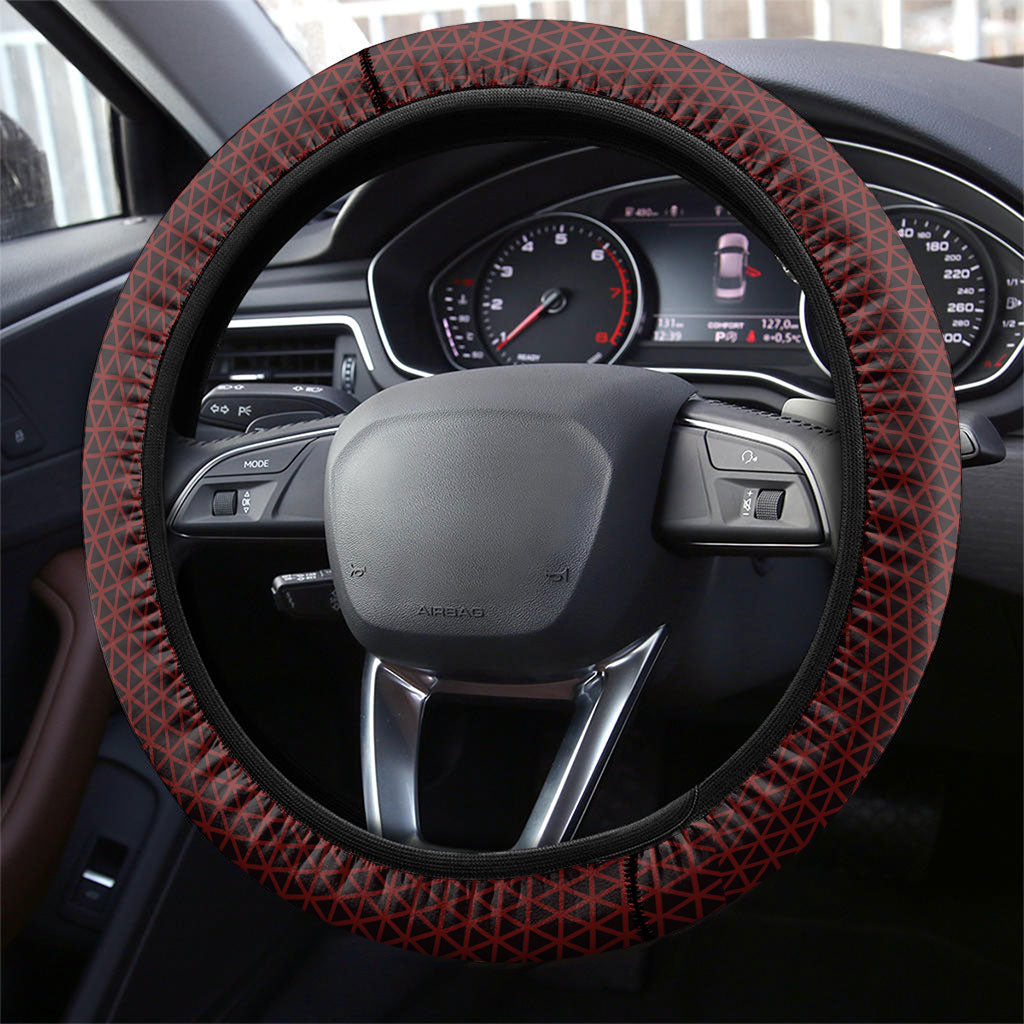 Scarlet Red Khotso Mojalefa Poone Steering Wheel Cover Basotho Khotso Blanket Inspired