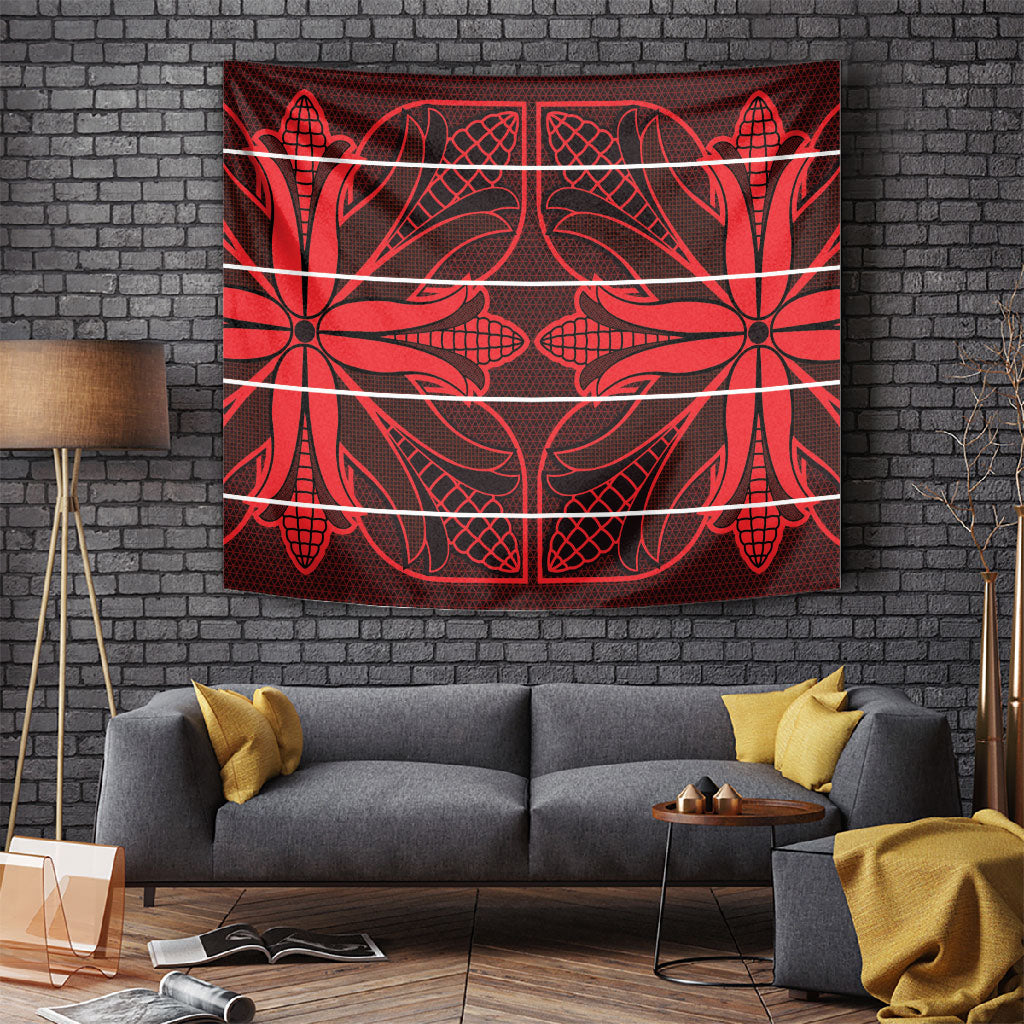 Scarlet Red Khotso Mojalefa Poone Tapestry Basotho Khotso Blanket Inspired
