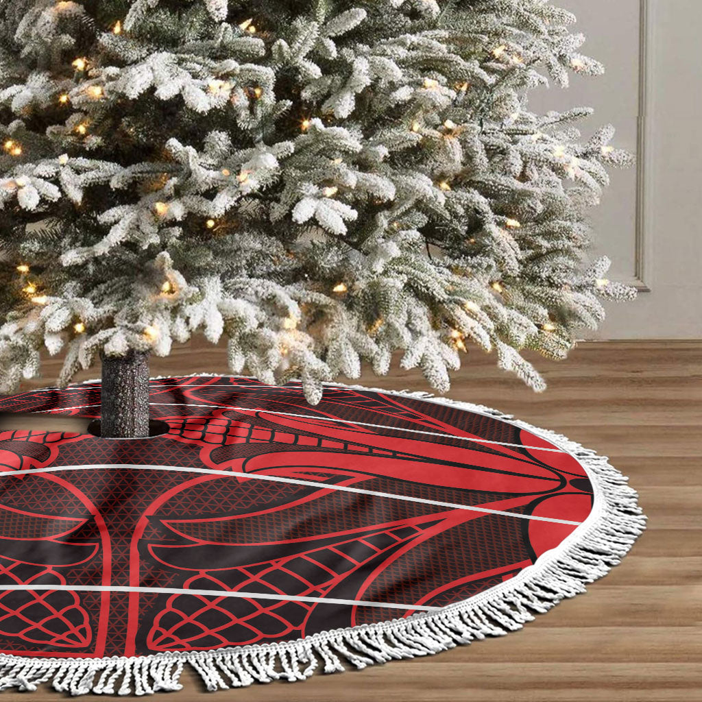 Scarlet Red Khotso Mojalefa Poone Tree Skirt Basotho Khotso Blanket Inspired