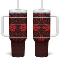 Scarlet Red Khotso Mojalefa Poone Tumbler With Handle Basotho Khotso Blanket Inspired