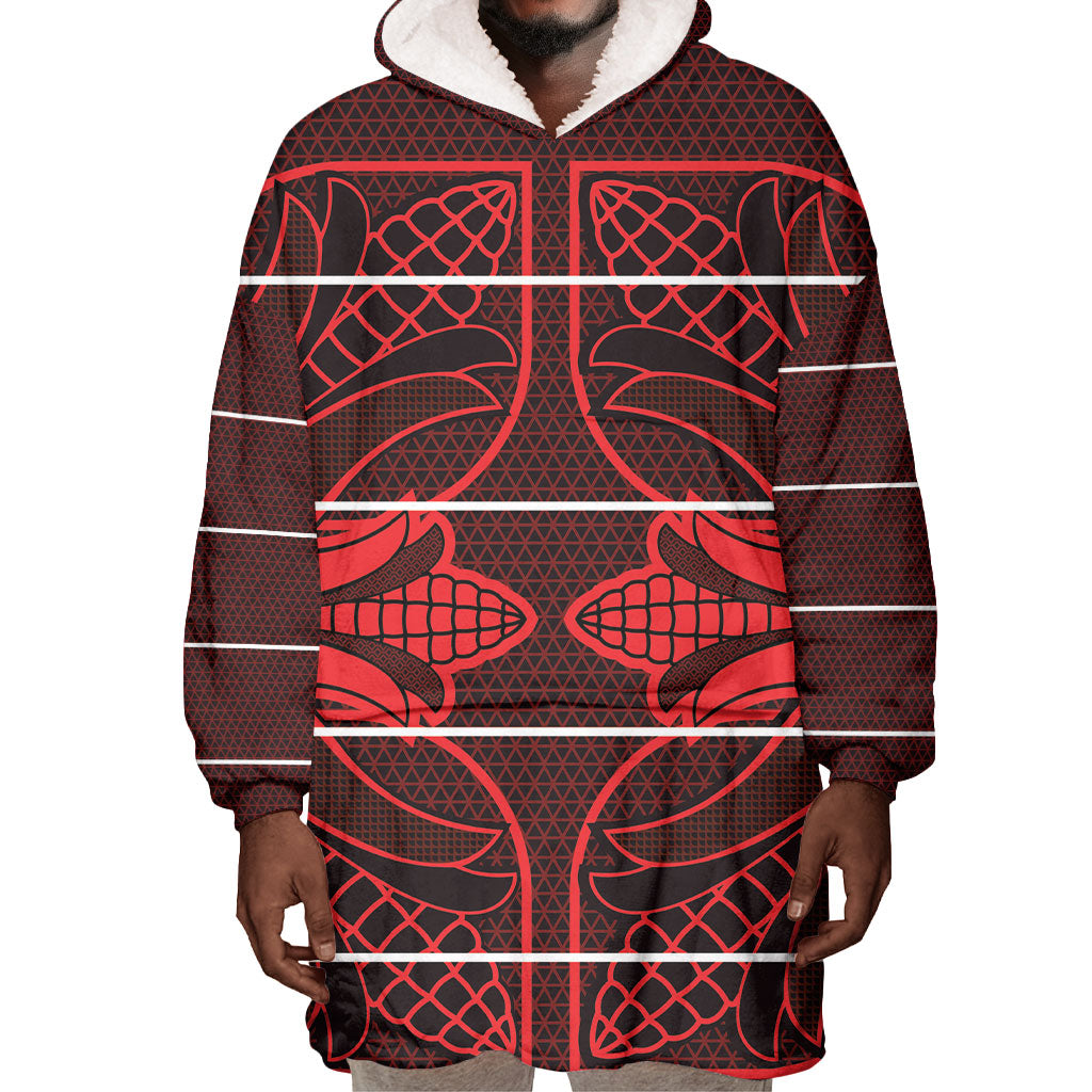 Scarlet Red Khotso Mojalefa Poone Wearable Blanket Hoodie Basotho Khotso Blanket Inspired