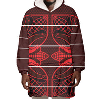 Scarlet Red Khotso Mojalefa Poone Wearable Blanket Hoodie Basotho Khotso Blanket Inspired
