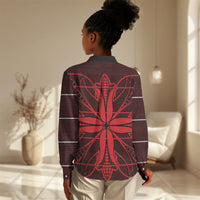 Scarlet Red Khotso Mojalefa Poone Women Casual Shirt Basotho Khotso Blanket Inspired