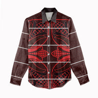 Scarlet Red Khotso Mojalefa Poone Women Casual Shirt Basotho Khotso Blanket Inspired