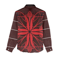 Scarlet Red Khotso Mojalefa Poone Women Casual Shirt Basotho Khotso Blanket Inspired