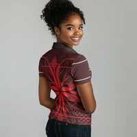 Scarlet Red Khotso Mojalefa Poone Women Polo Shirt Basotho Khotso Blanket Inspired