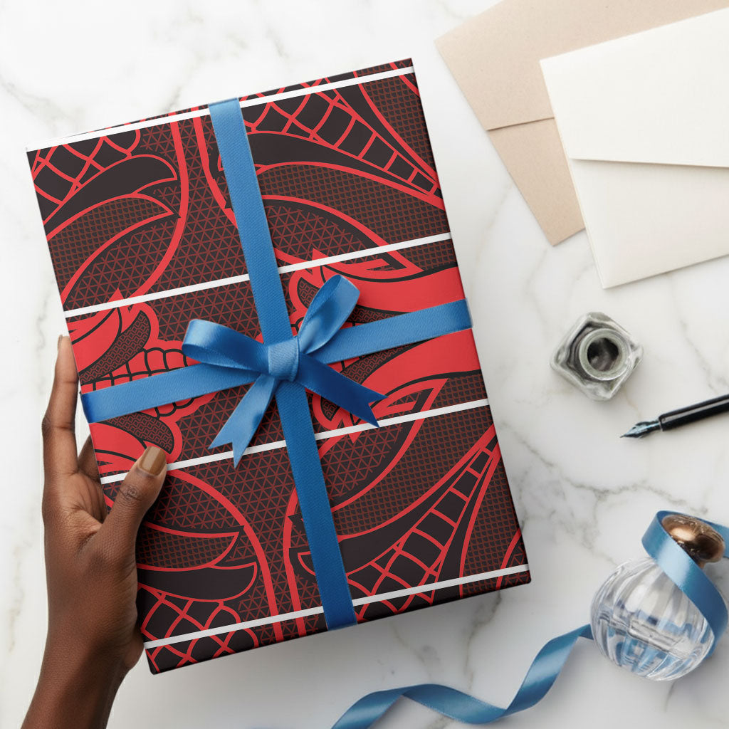 Scarlet Red Khotso Mojalefa Poone Wrapping Paper Basotho Khotso Blanket Inspired