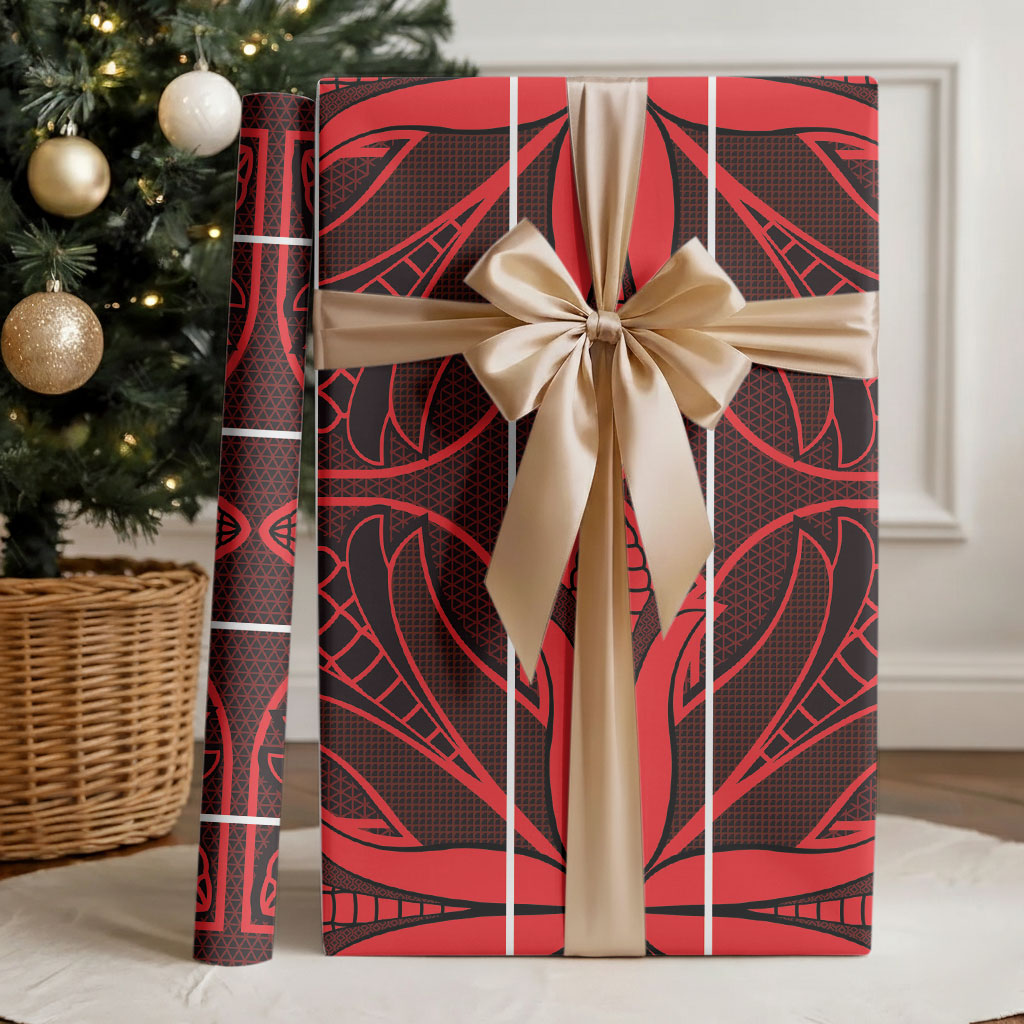Scarlet Red Khotso Mojalefa Poone Wrapping Paper Basotho Khotso Blanket Inspired