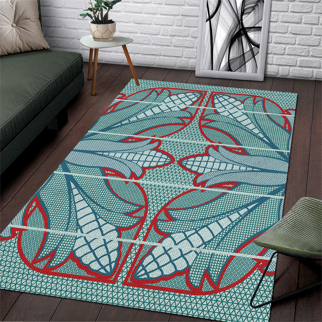 Turquoise Khotso Mojalefa Poone Area Rug Basotho Khotso Blanket Inspired