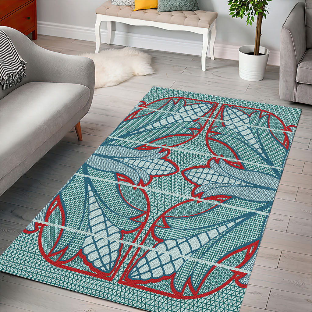 Turquoise Khotso Mojalefa Poone Area Rug Basotho Khotso Blanket Inspired