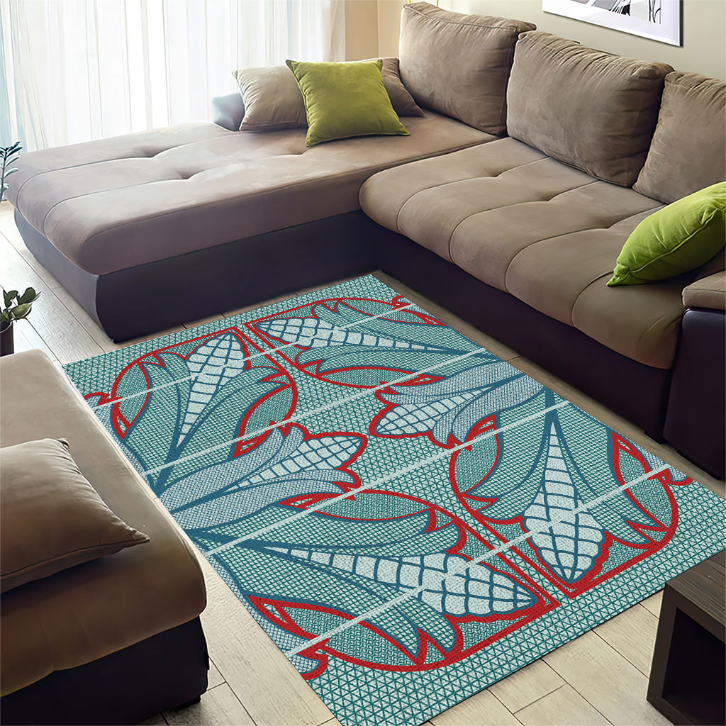 Turquoise Khotso Mojalefa Poone Area Rug Basotho Khotso Blanket Inspired