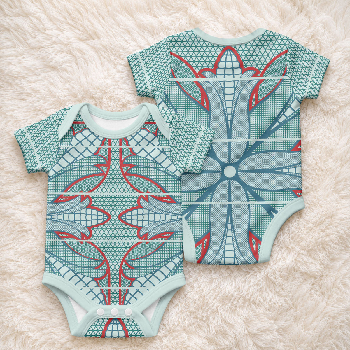 Turquoise Khotso Mojalefa Poone Baby Onesie Basotho Khotso Blanket Inspired