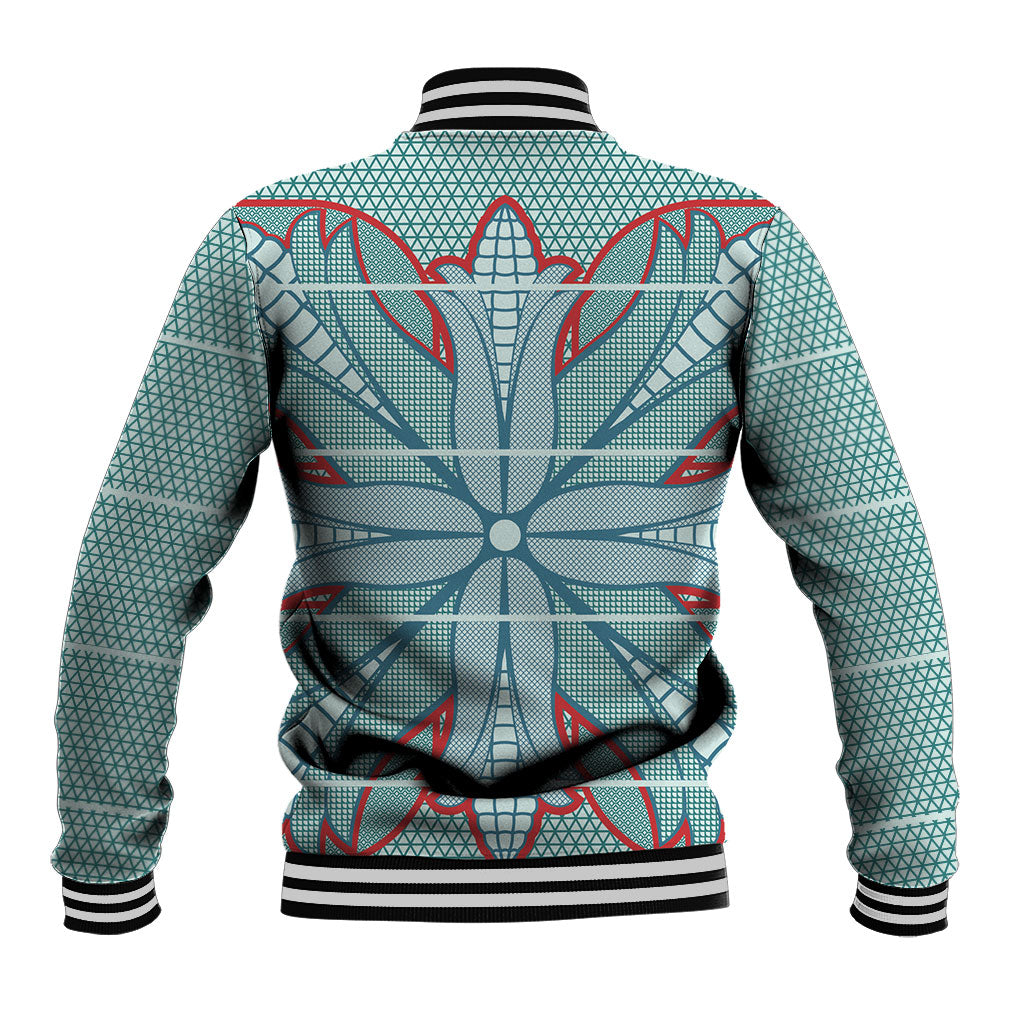 Turquoise Khotso Mojalefa Poone Baseball Jacket Basotho Khotso Blanket Inspired