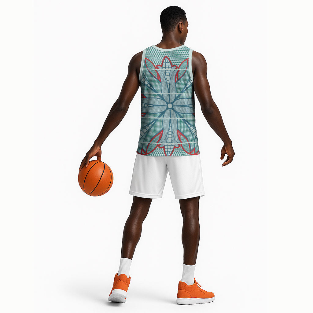 Turquoise Khotso Mojalefa Poone Basketball Jersey Basotho Khotso Blanket Inspired