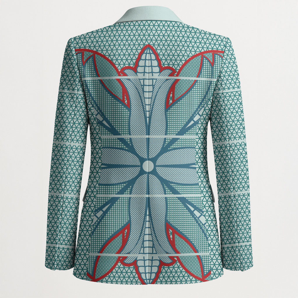 Turquoise Khotso Mojalefa Poone Blazer Basotho Khotso Blanket Inspired