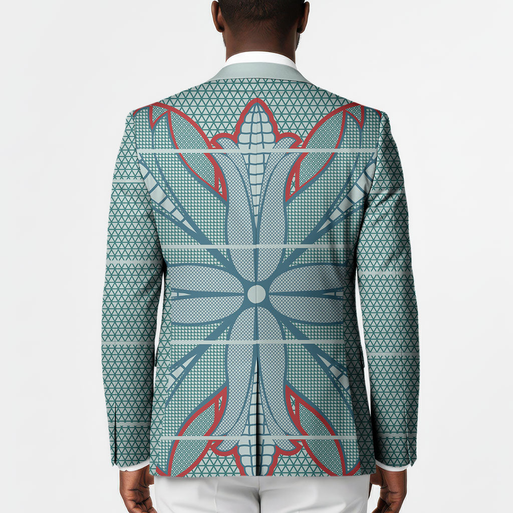 Turquoise Khotso Mojalefa Poone Blazer Basotho Khotso Blanket Inspired