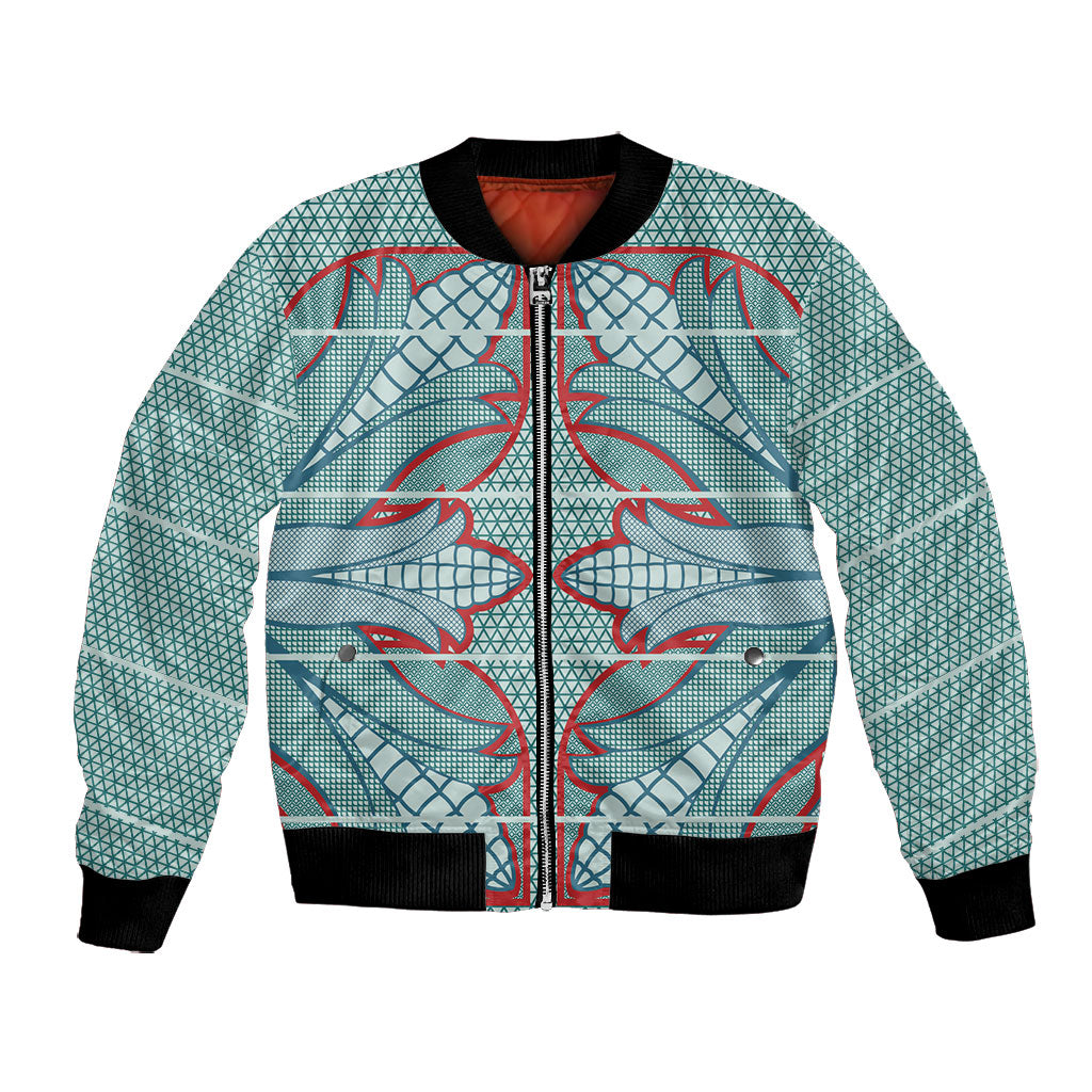 Turquoise Khotso Mojalefa Poone Bomber Jacket Basotho Khotso Blanket Inspired