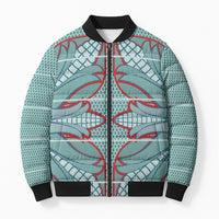 Turquoise Khotso Mojalefa Poone Bomber Puffer Jacket Basotho Khotso Blanket Inspired