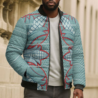 Turquoise Khotso Mojalefa Poone Bomber Puffer Jacket Basotho Khotso Blanket Inspired