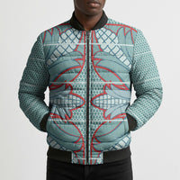 Turquoise Khotso Mojalefa Poone Bomber Puffer Jacket Basotho Khotso Blanket Inspired