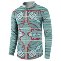 Turquoise Khotso Mojalefa Poone Button Sweatshirt Basotho Khotso Blanket Inspired