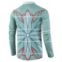 Turquoise Khotso Mojalefa Poone Button Sweatshirt Basotho Khotso Blanket Inspired