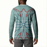 Turquoise Khotso Mojalefa Poone Button Sweatshirt Basotho Khotso Blanket Inspired