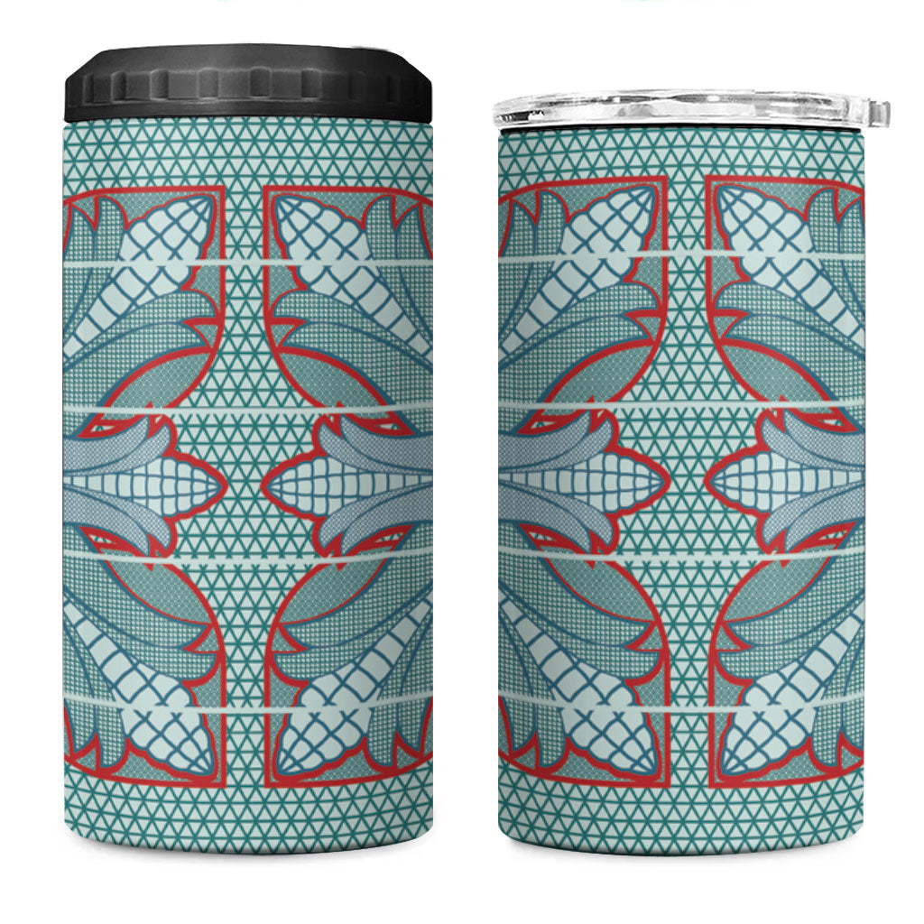 Turquoise Khotso Mojalefa Poone 4 in 1 Can Cooler Tumbler Basotho Khotso Blanket Inspired