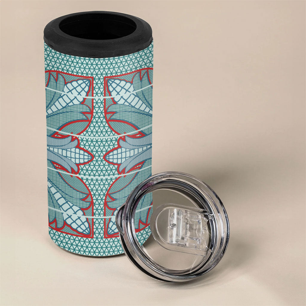 Turquoise Khotso Mojalefa Poone 4 in 1 Can Cooler Tumbler Basotho Khotso Blanket Inspired