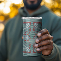 Turquoise Khotso Mojalefa Poone 4 in 1 Can Cooler Tumbler Basotho Khotso Blanket Inspired