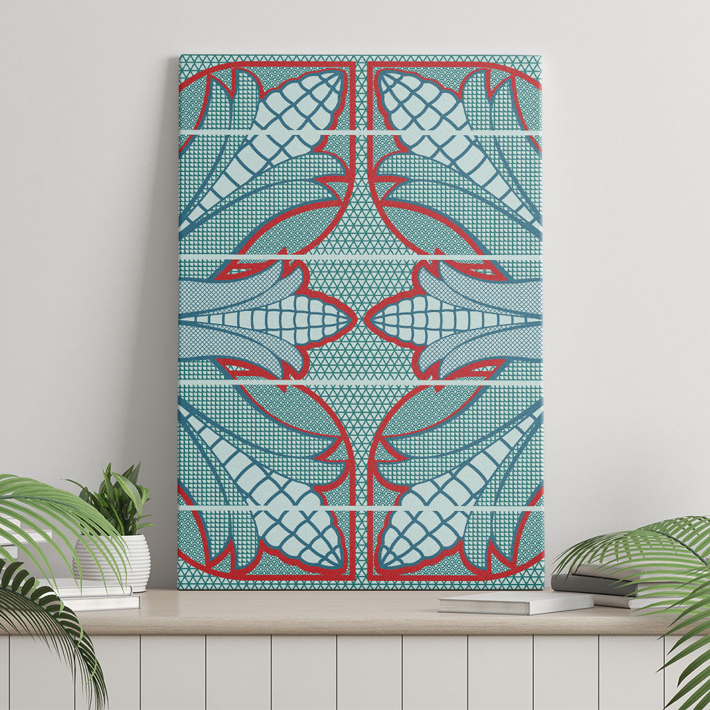 Turquoise Khotso Mojalefa Poone Canvas Wall Art Basotho Khotso Blanket Inspired