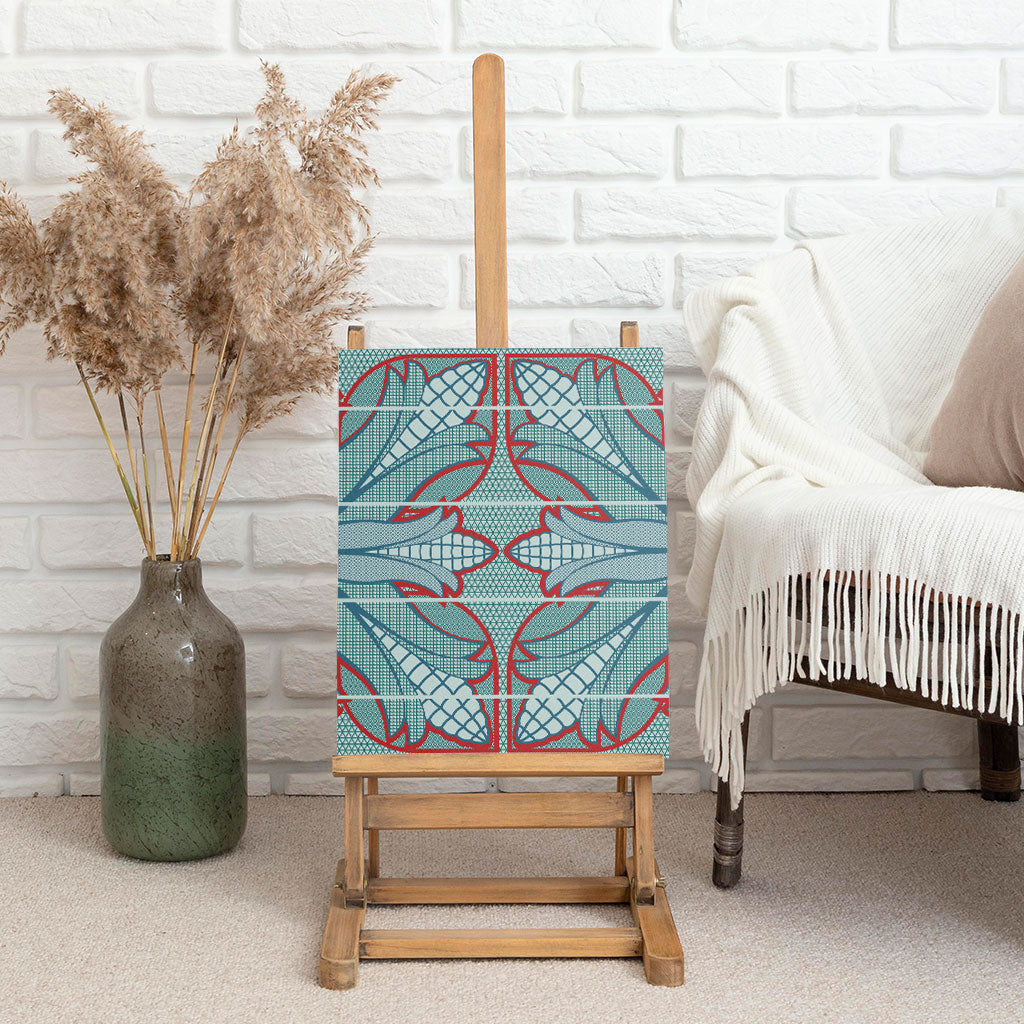 Turquoise Khotso Mojalefa Poone Canvas Wall Art Basotho Khotso Blanket Inspired