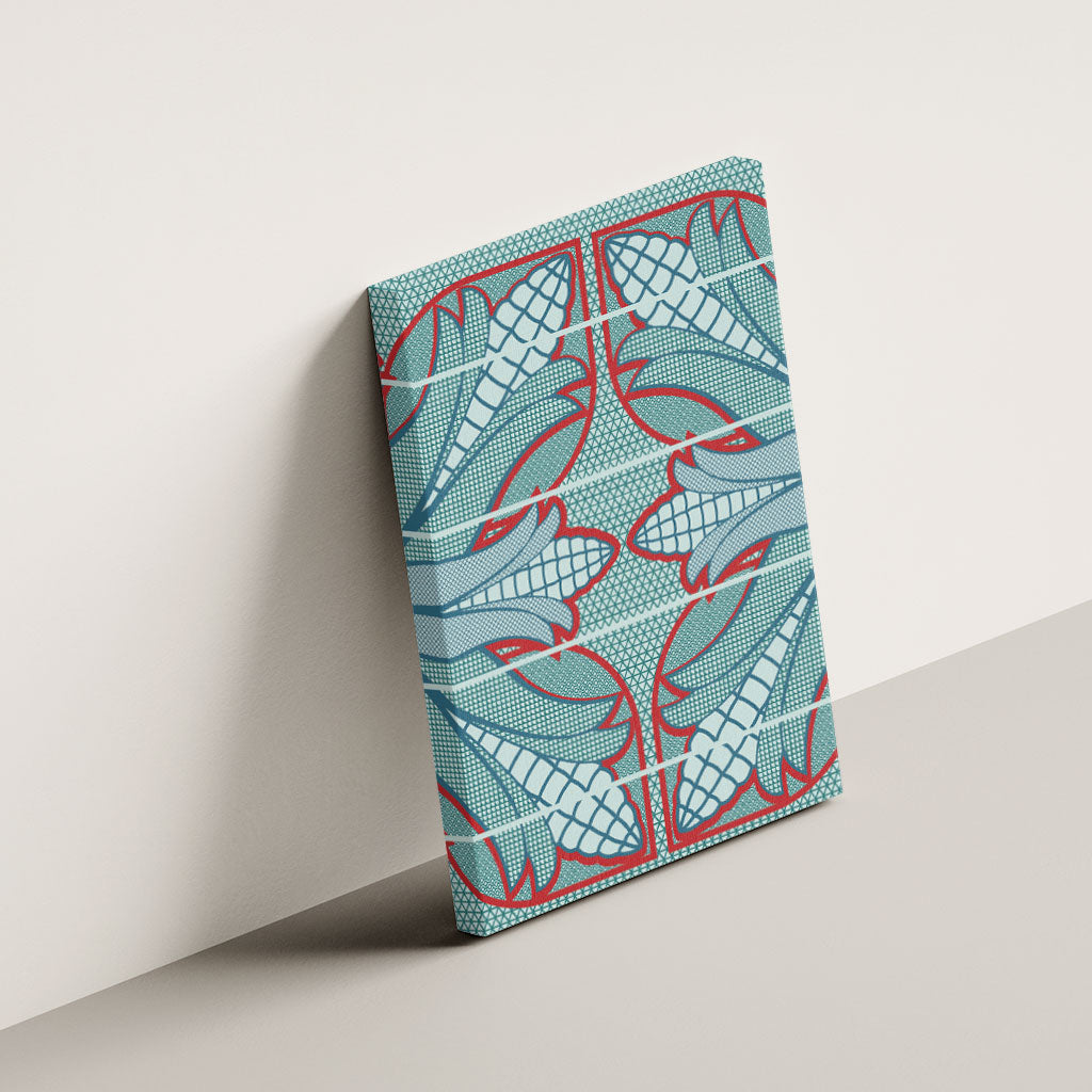 Turquoise Khotso Mojalefa Poone Canvas Wall Art Basotho Khotso Blanket Inspired