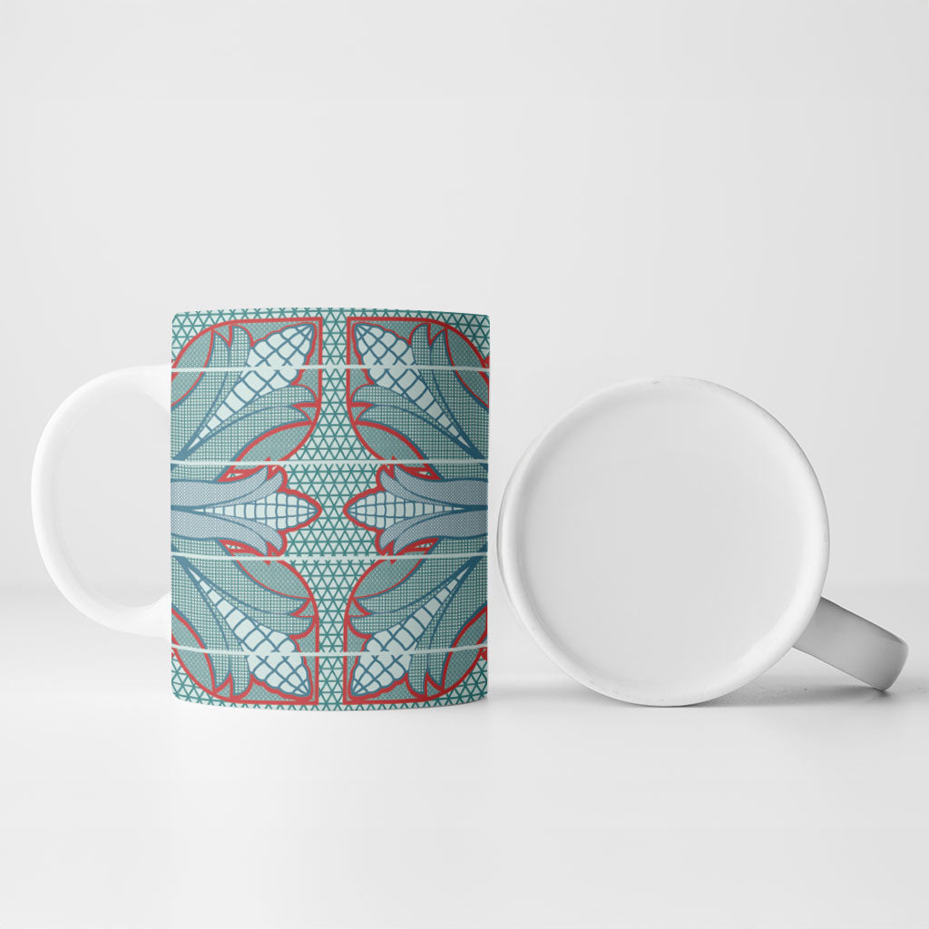 Turquoise Khotso Mojalefa Poone Ceramic Mug Basotho Khotso Blanket Inspired