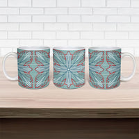 Turquoise Khotso Mojalefa Poone Ceramic Mug Basotho Khotso Blanket Inspired