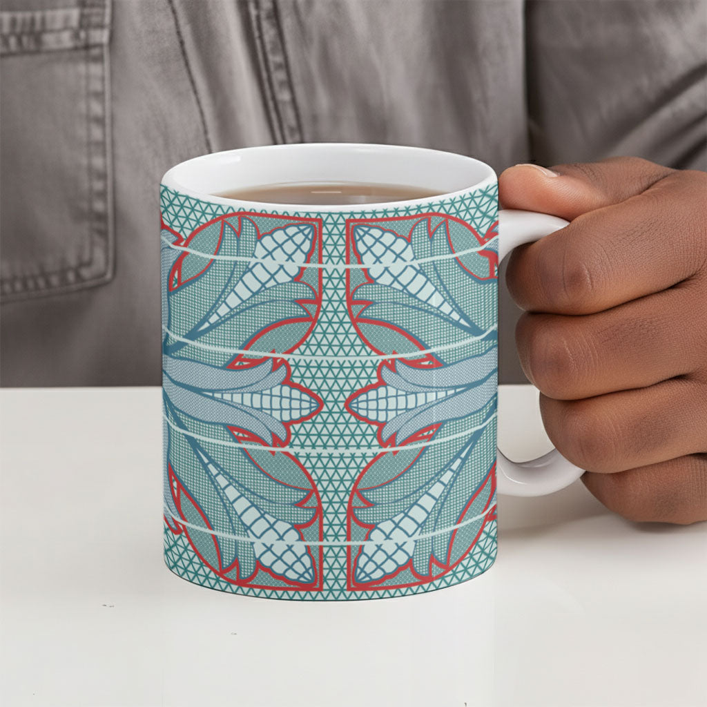 Turquoise Khotso Mojalefa Poone Ceramic Mug Basotho Khotso Blanket Inspired