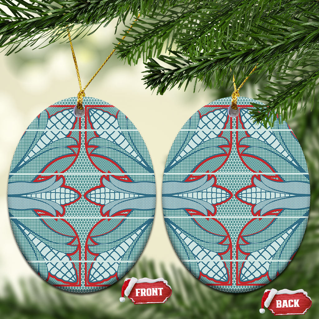 Turquoise Khotso Mojalefa Poone Ceramic Ornament Basotho Khotso Blanket Inspired
