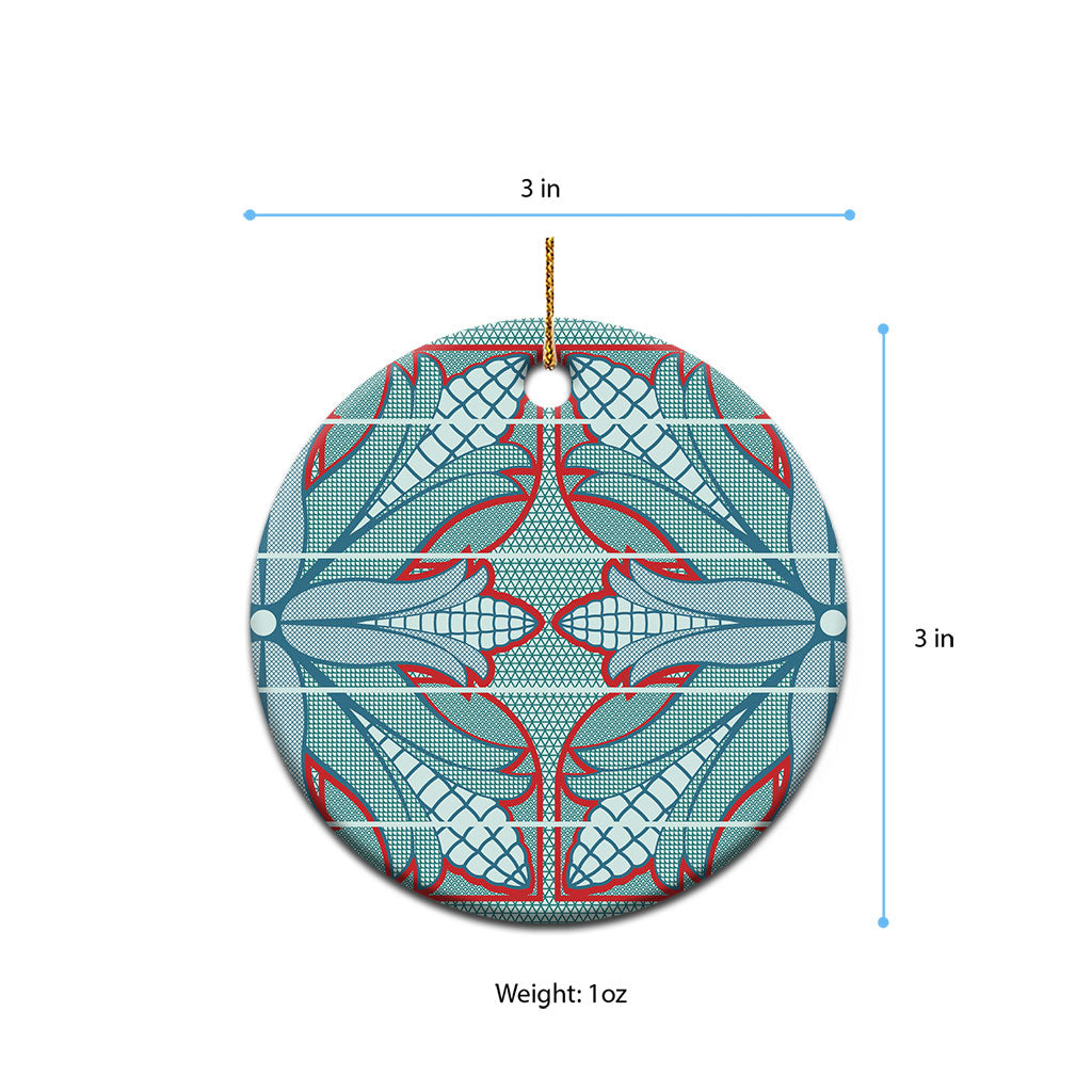 Turquoise Khotso Mojalefa Poone Ceramic Ornament Basotho Khotso Blanket Inspired