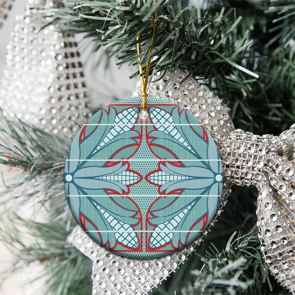 Turquoise Khotso Mojalefa Poone Ceramic Ornament Basotho Khotso Blanket Inspired