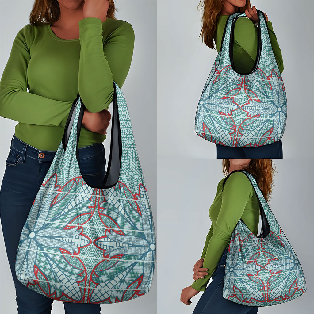 Turquoise Khotso Mojalefa Poone Grocery Bag Basotho Khotso Blanket Inspired