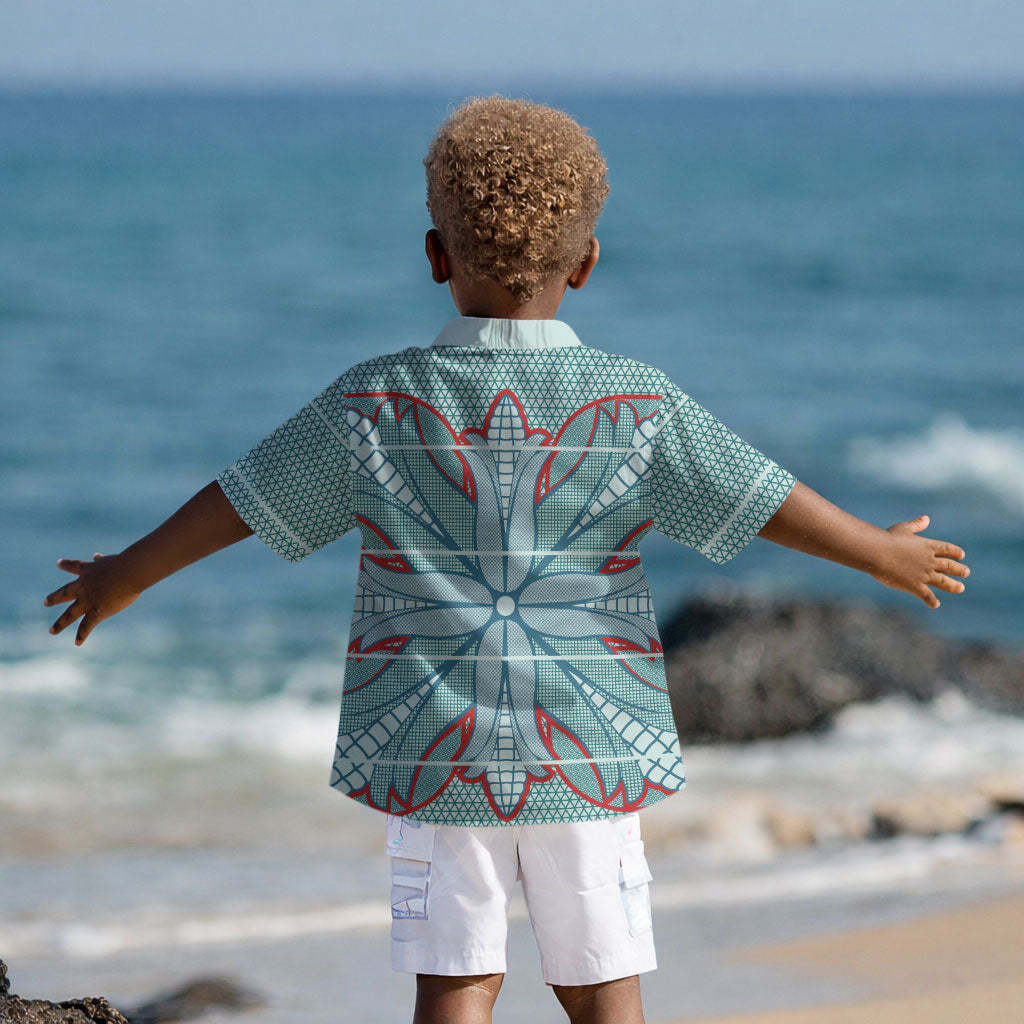 Turquoise Khotso Mojalefa Poone Kid Hawaiian Shirt Basotho Khotso Blanket Inspired