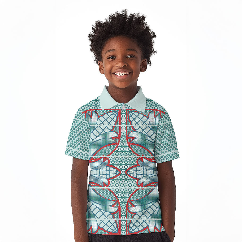 Turquoise Khotso Mojalefa Poone Kid Polo Shirt Basotho Khotso Blanket Inspired
