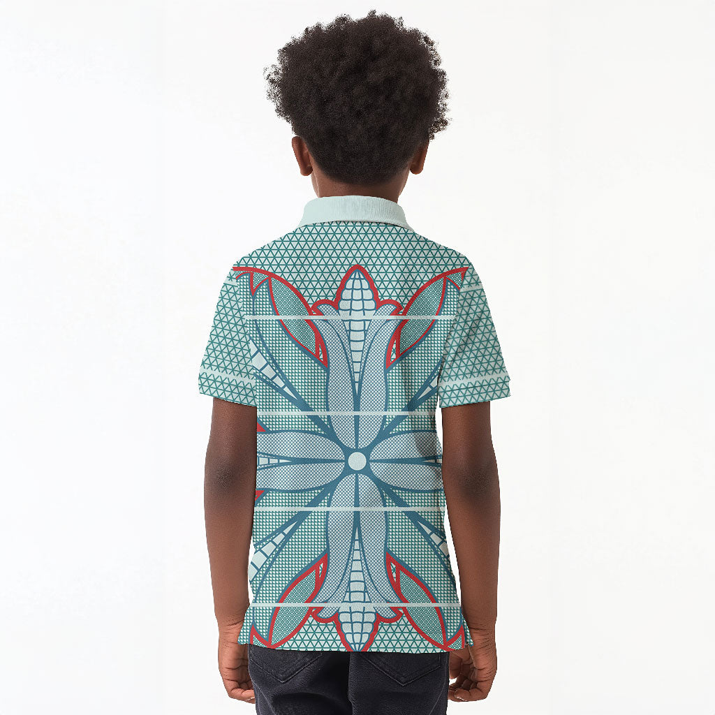 Turquoise Khotso Mojalefa Poone Kid Polo Shirt Basotho Khotso Blanket Inspired