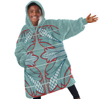 Turquoise Khotso Mojalefa Poone Kid Wearable Blanket Hoodie Basotho Khotso Blanket Inspired
